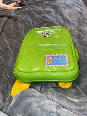 LeapFrog Bright Green Kids Learning Backpack with Yellow Straps